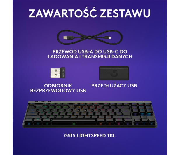 LOGITECH G515 TKL Lightspeed czarny 920-012538 - 1261435 - zdjęcie 12